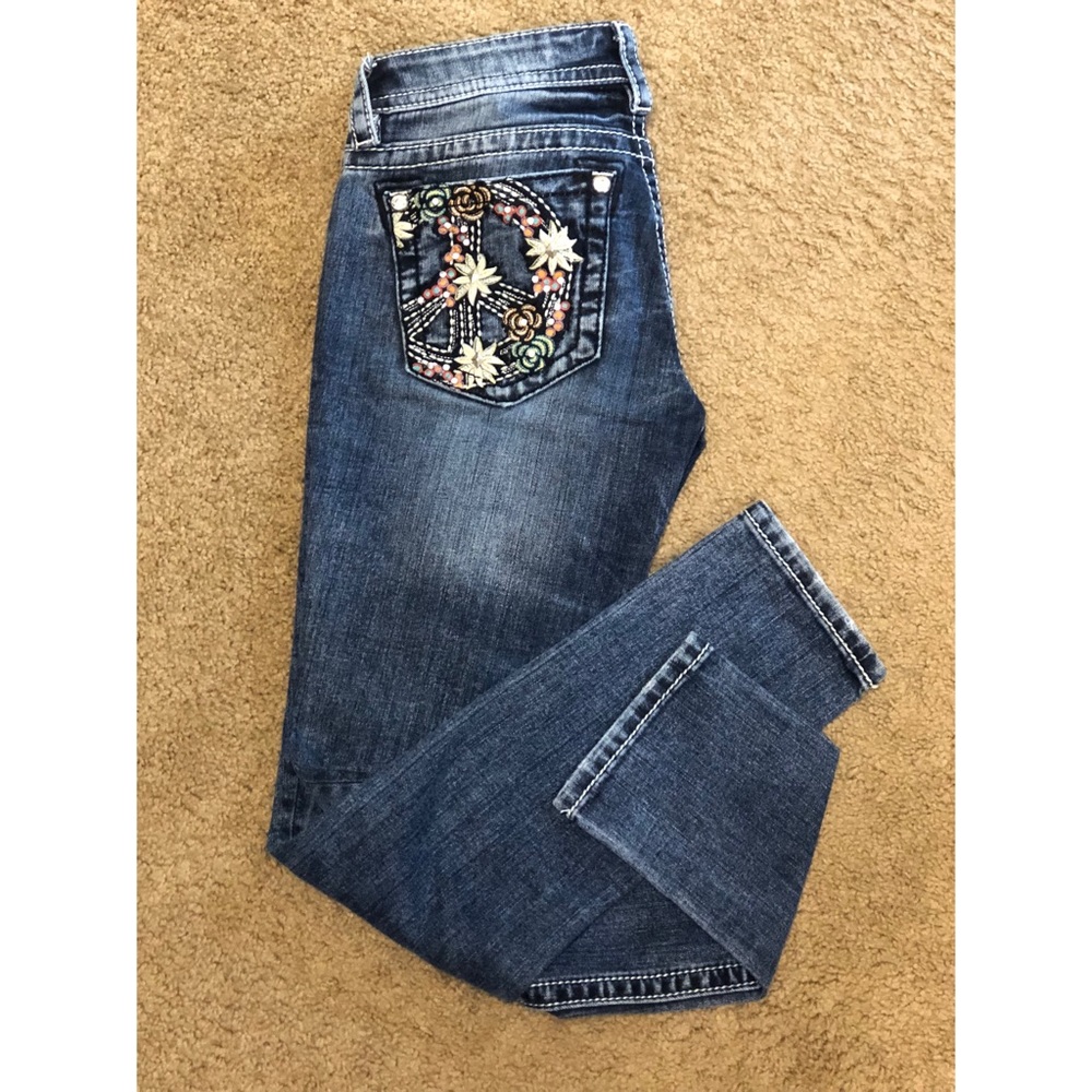 MISS ME Signature Skinny Embellished Peace Pocket